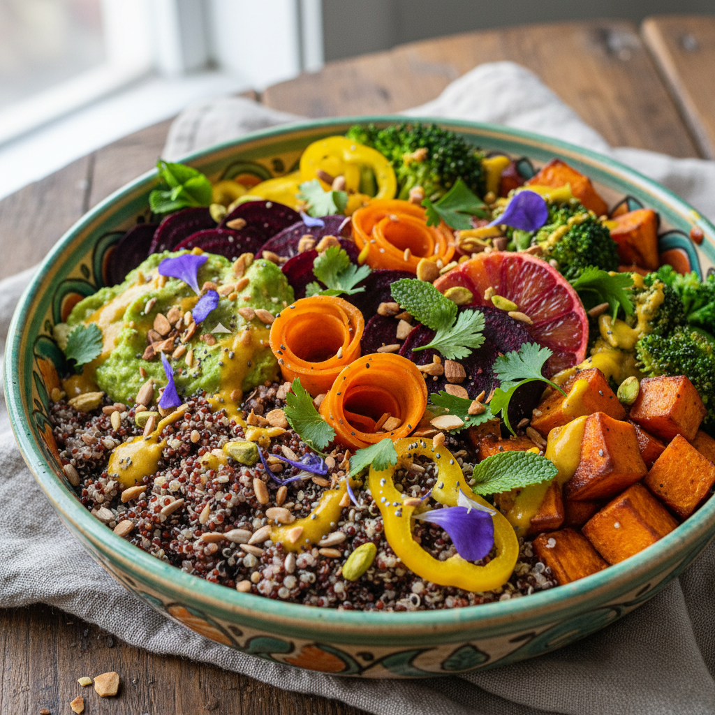 colourful high-fibre nourished meal bowl